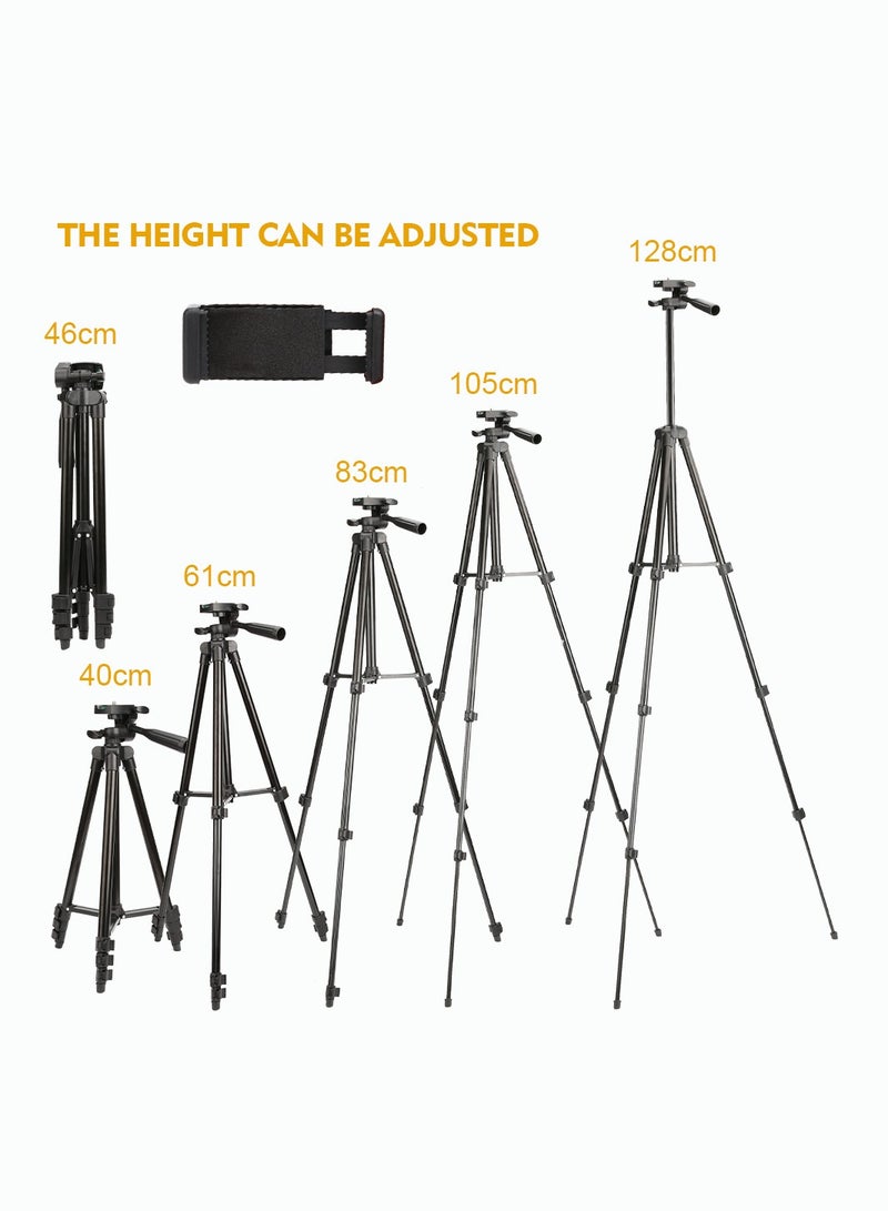 51 Inch Extendable Phone Tripod and Camera Stand with Bluetooth Remote and Clip - Image 2