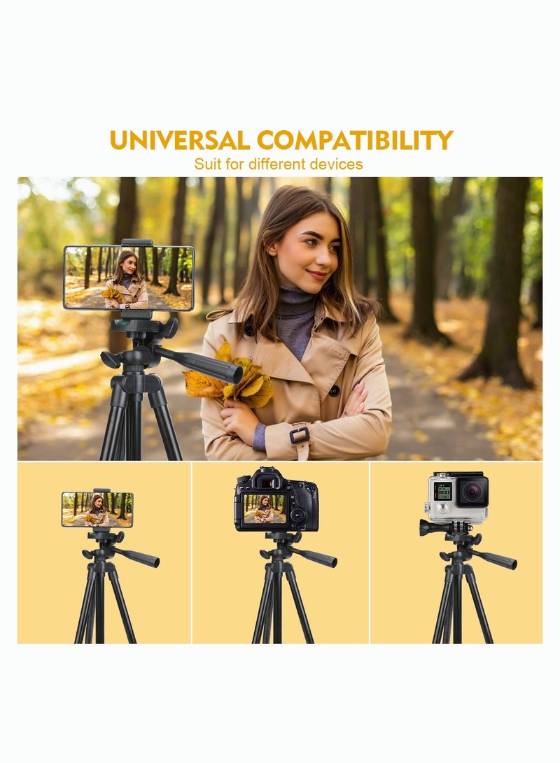 51 Inch Extendable Phone Tripod and Camera Stand with Bluetooth Remote and Clip - Image 5