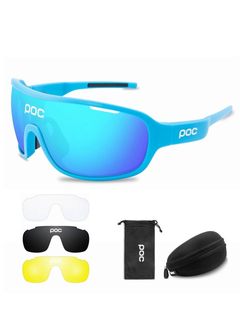 POC 4 Lens Cycling Sunglasses Outdoor Eyewear Men Women Cycling Glasses - Image 1