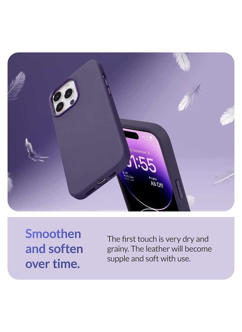 Classic - (for iPhone 14 Pro Max) - European Nappa Leather Case - Smoothen and Soften Over Time - Compatible with Magsafe - Image 4