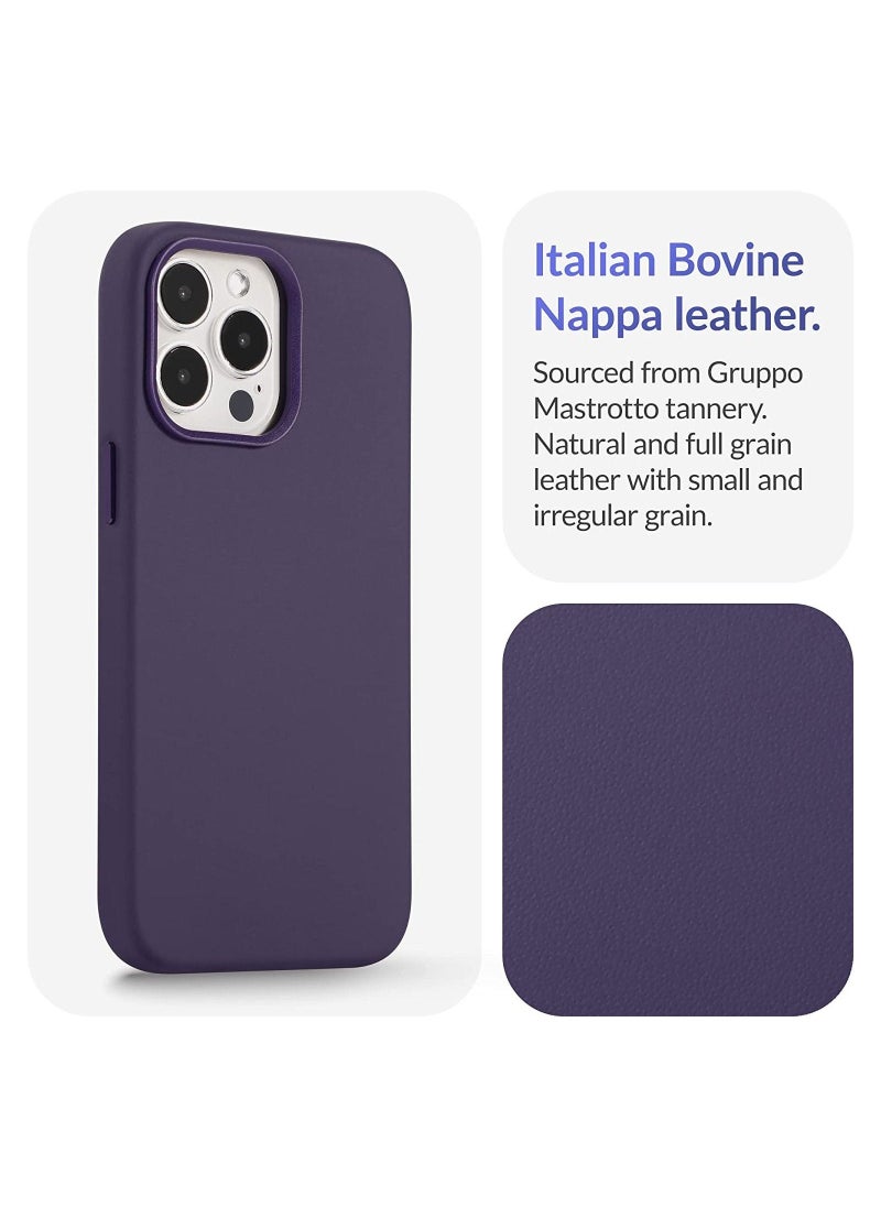 Classic - (for iPhone 14 Pro Max) - European Nappa Leather Case - Smoothen and Soften Over Time - Compatible with Magsafe - Image 3