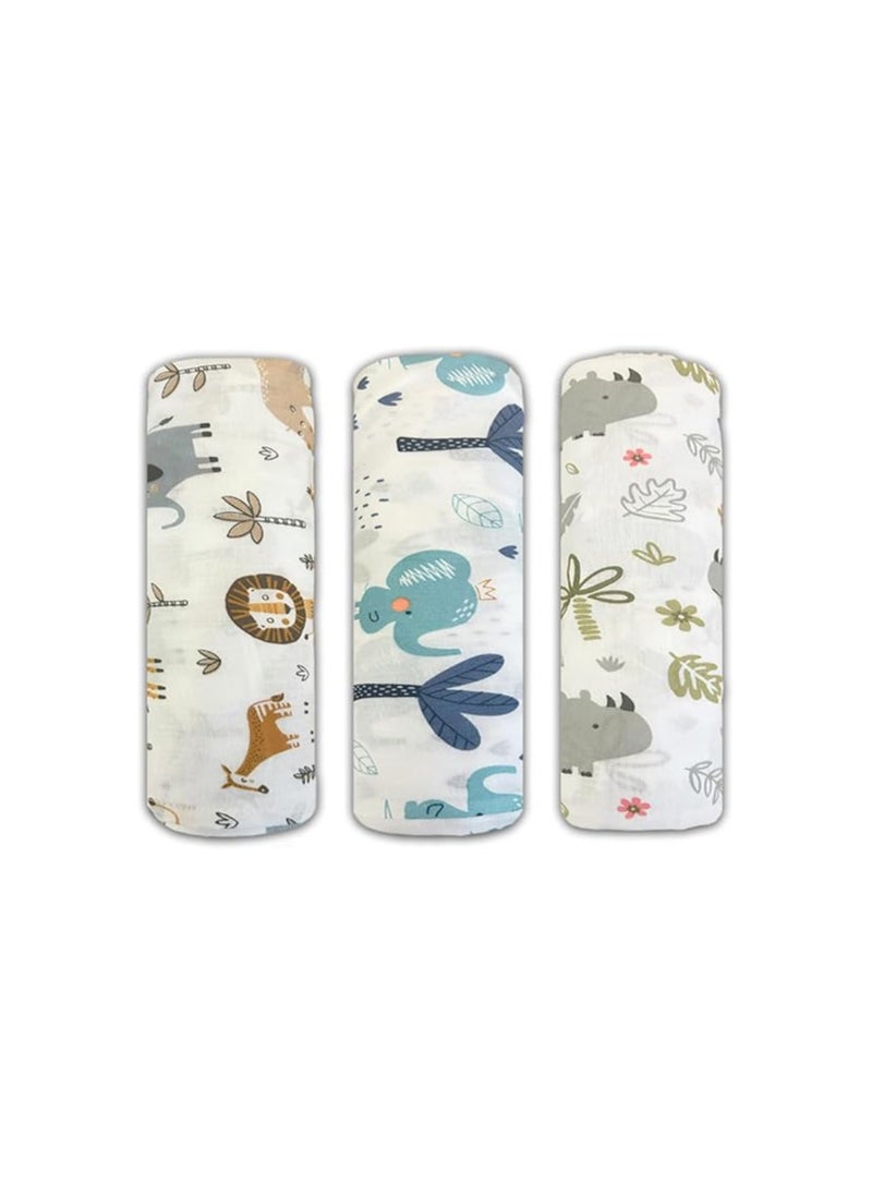 Trance Home Linen Trance Home Linen Super Soft 100% Cotton Malmal Swaddle Cloth Baby Wrap | Soft Pure Cotton Sheets for New Born Babies | Swaddle Wrap | Set (100 x 100 cm, Baby Pug-Pack of 3 Pcs)  - Image 1