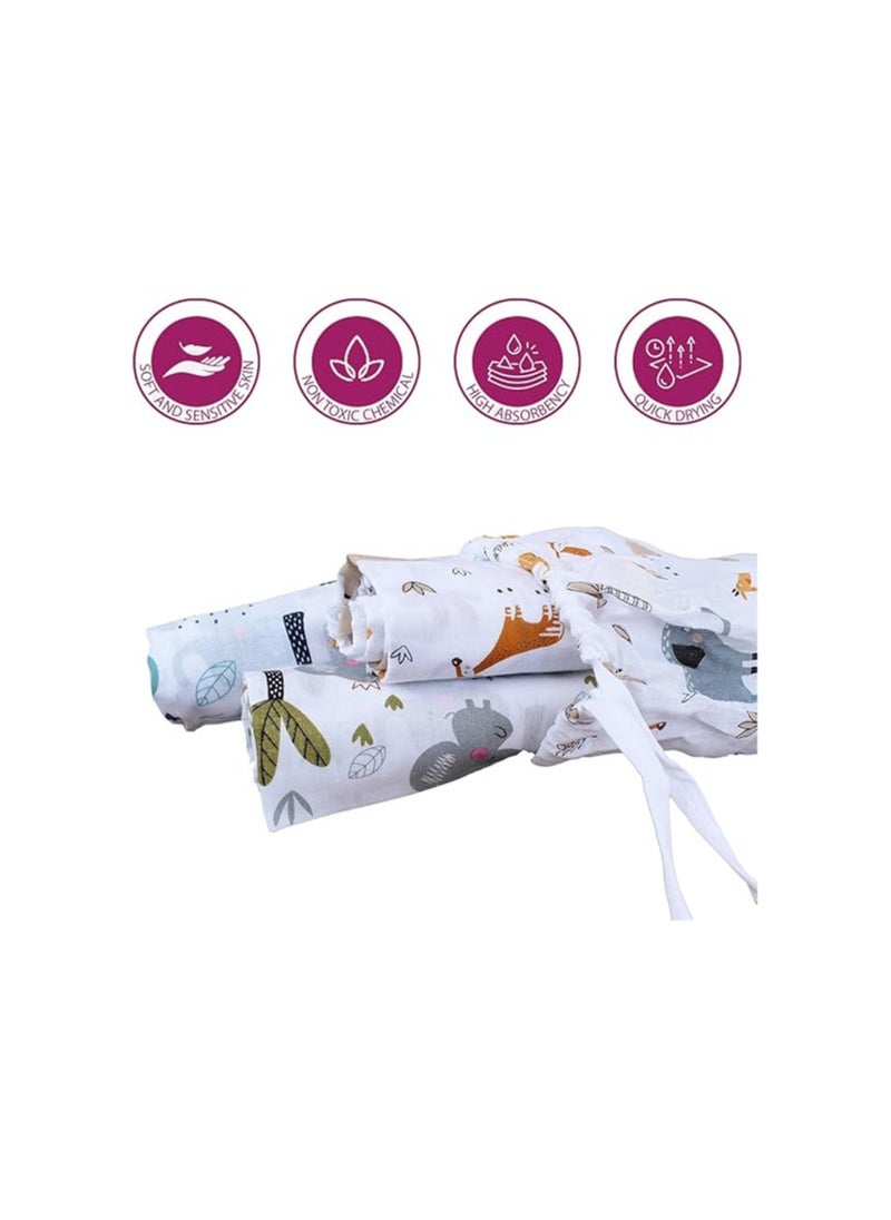 Trance Home Linen Trance Home Linen Super Soft 100% Cotton Malmal Swaddle Cloth Baby Wrap | Soft Pure Cotton Sheets for New Born Babies | Swaddle Wrap | Set (100 x 100 cm, Baby Pug-Pack of 3 Pcs)  - Image 2