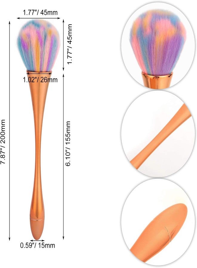 Calitate24 فرشاة مكياج احترافية - فرشاة بودرة صناعية فائقة النعومة لكريم الأساس، وأحمر الخدود، والبرونزر، وبودرة التثبيت - فرشاة بيضاوية عالية الكثافة لجميع أنواع البشرة بمقبض ذهبي وردي - Image 2