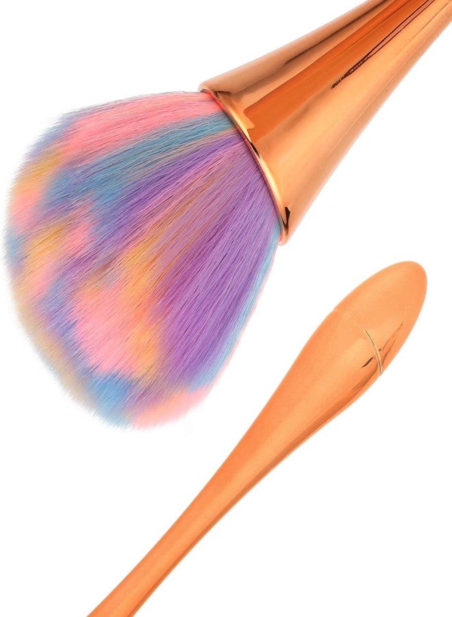 Calitate24 فرشاة مكياج احترافية - فرشاة بودرة صناعية فائقة النعومة لكريم الأساس، وأحمر الخدود، والبرونزر، وبودرة التثبيت - فرشاة بيضاوية عالية الكثافة لجميع أنواع البشرة بمقبض ذهبي وردي - Image 3