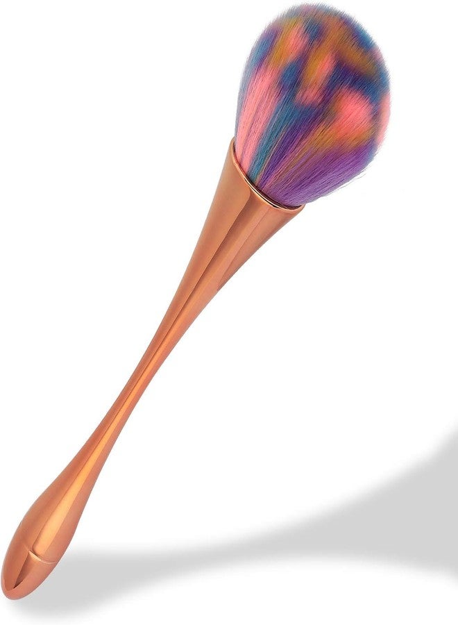 Calitate24 فرشاة مكياج احترافية - فرشاة بودرة صناعية فائقة النعومة لكريم الأساس، وأحمر الخدود، والبرونزر، وبودرة التثبيت - فرشاة بيضاوية عالية الكثافة لجميع أنواع البشرة بمقبض ذهبي وردي - Image 1