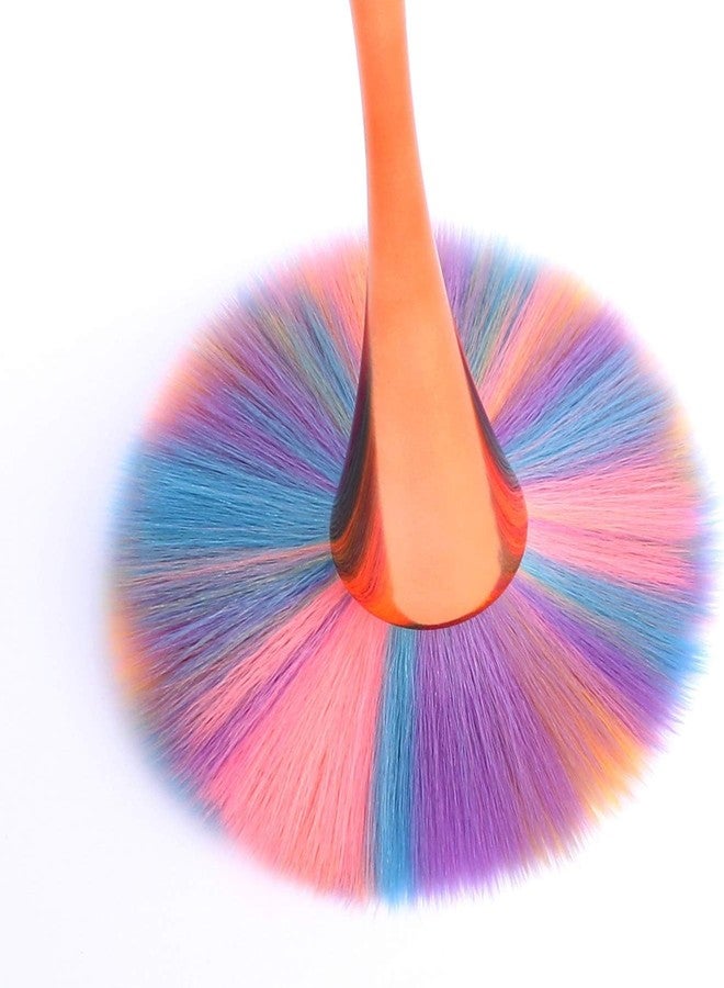 Calitate24 فرشاة مكياج احترافية - فرشاة بودرة صناعية فائقة النعومة لكريم الأساس، وأحمر الخدود، والبرونزر، وبودرة التثبيت - فرشاة بيضاوية عالية الكثافة لجميع أنواع البشرة بمقبض ذهبي وردي - Image 4