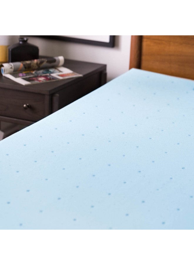 LUCID Lucid 3 Inch Mattress Topper King - Gel Infused Memory Foam Memory Foam Mattress Topper King Ventilated Design CertiPur Certified, Light Blue - Image 3