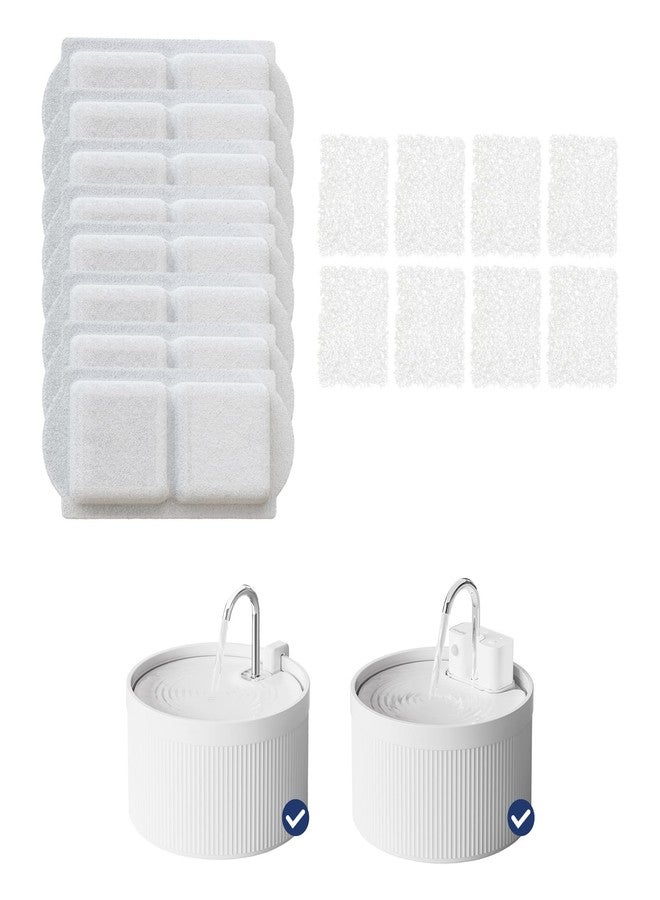 PAWSPIK Replacement Filters for PawsPik Ceramic Dog & Cat Water Fountains, 8 Count - Image 1