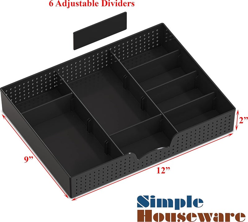 Simple Houseware Desk Monitor Stand Riser with Adjustable Organizer Tray, Black - Image 5