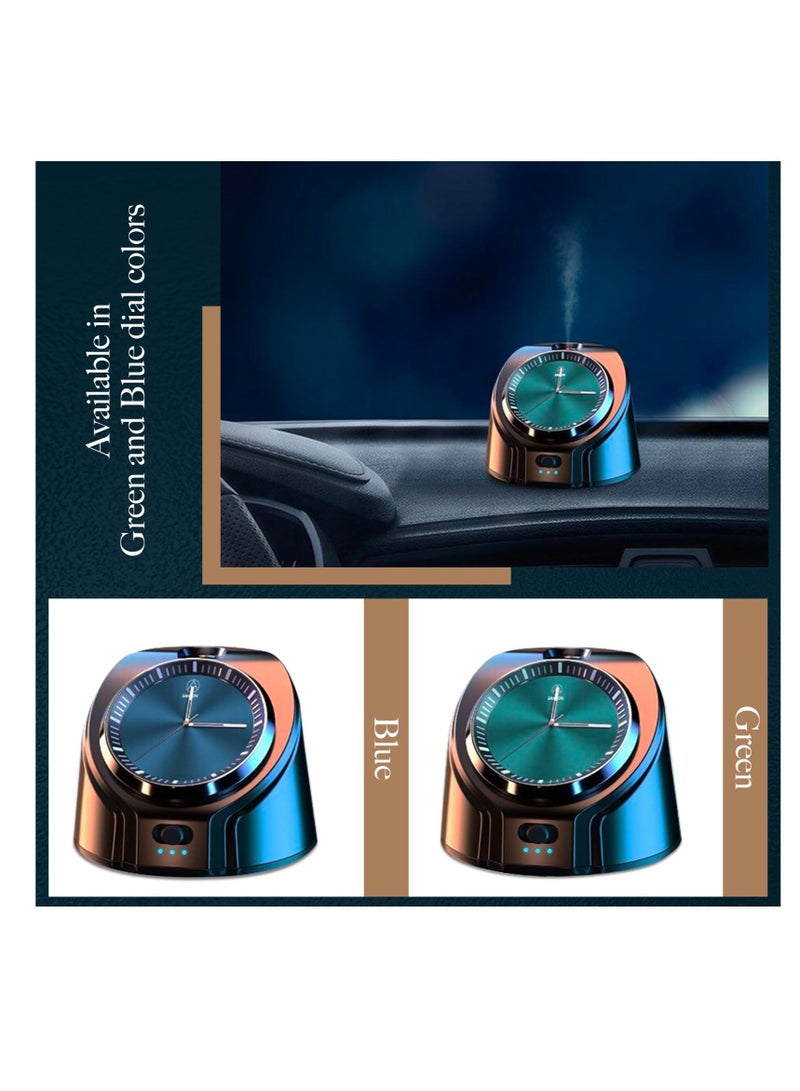 Excefore Car Air Fresheners with Watch, Rechargeable Portable Ultrasonic Aromatherapy Mini Car Air Purifier, with Clock, Air Freshener for Car Home &Office (Blue Dial) - Image 2