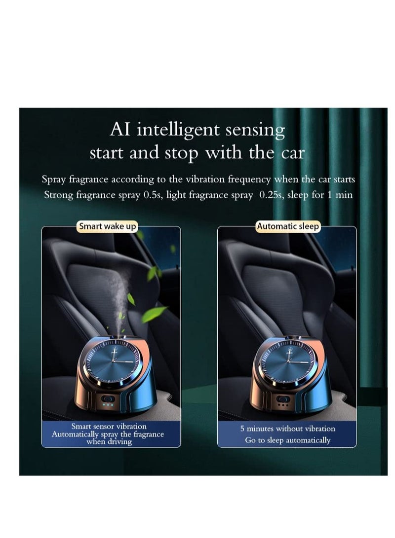 Excefore Car Air Fresheners with Watch, Rechargeable Portable Ultrasonic Aromatherapy Mini Car Air Purifier, with Clock, Air Freshener for Car Home &Office (Blue Dial) - Image 4