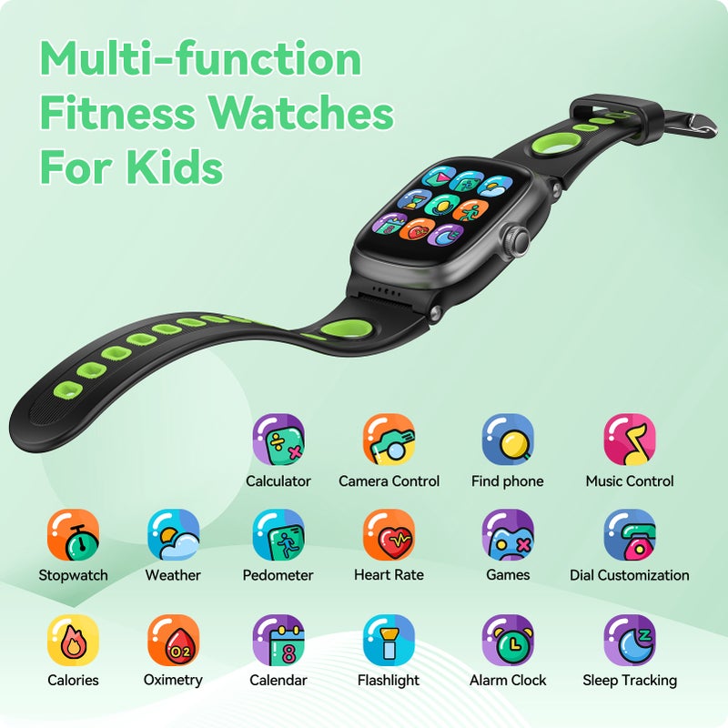 anyloop ALK1 Kids Smartwatch Boys Girls Smartwatch with Sleep | Health | Activity Tracker | Games | Alarm Clock IP68 Waterproof Kids Fitness Watch with Pedometer Family Account Toy Gift for 4-16 Years Olds - Image 4