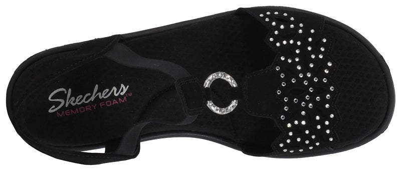 Skechers womens Rumblers - Queen B Wedge Sandal, Black, 7.5 US - Image 5