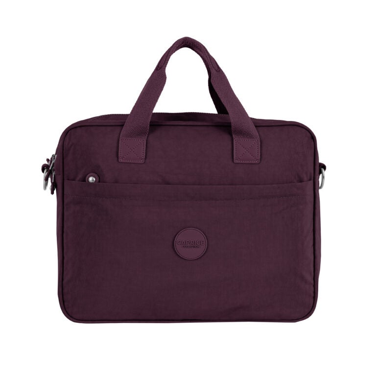 CAPRICE COLLECTION Unisex Laptop Bag – Burgundy, Water-Resistant Nylon, Padded Compartment, Fits 15.6″ Laptops, 12.4L Capacity - Image 3