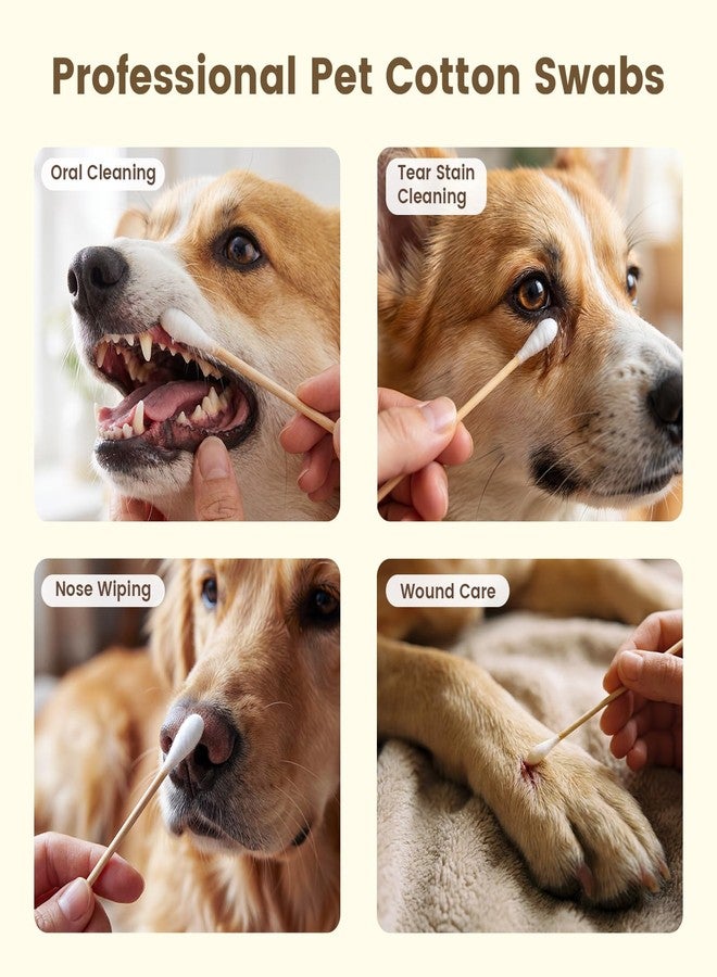 Bcowos Large Cotton Swabs for Dogs, Oversized Tips, 6" Bamboo Handle, 200 Count - Image 5