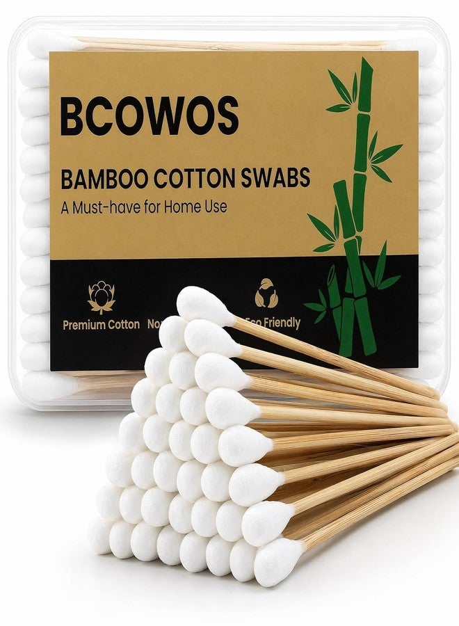 Bcowos Large Cotton Swabs for Dogs, Oversized Tips, 6" Bamboo Handle, 200 Count - Image 1