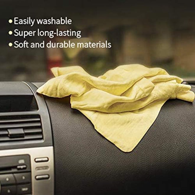 Ayvicco Premium Chamois Drying Cloth Car Drying Towel 26" x 15" Super Absorbent Fast Drying Chamois Environmental and Durable Car Wash Cloth Accessory - Yellow - Image 4