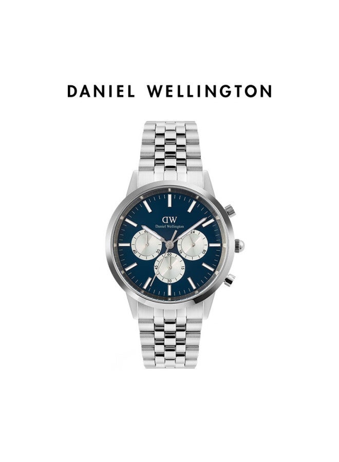 Daniel Wellington Dw Men's Three-eye Chronograph Business Stainless Steel Quartz Watch Dw874 Birthday Gift For Boyfriend