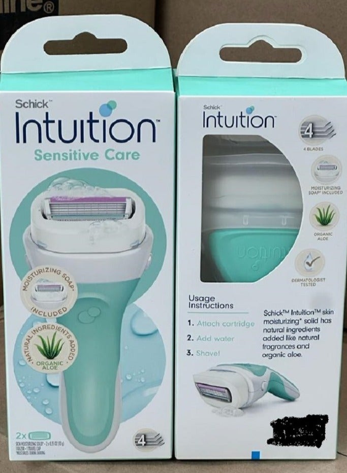 schick Intuition 2 Sensitive Care Set in White and Green - Image 1
