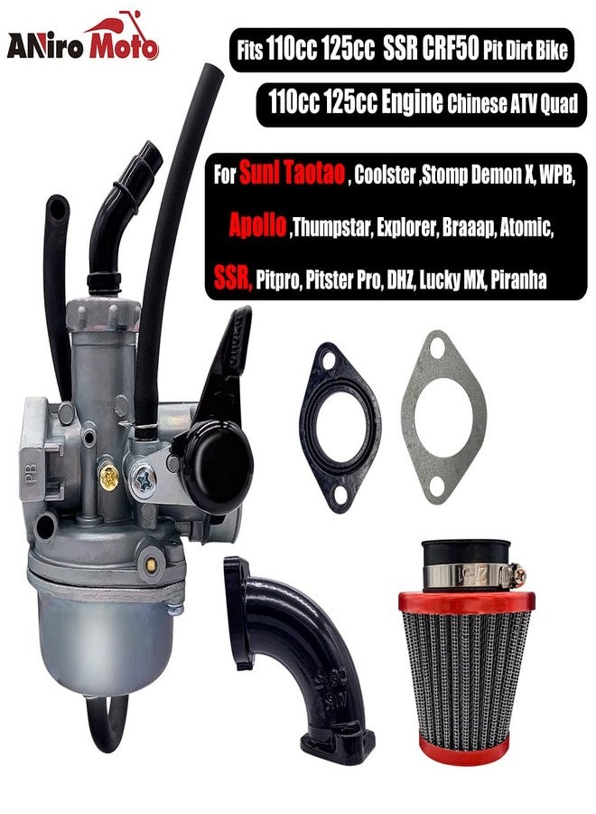 Aniro Moto طقم فلتر هواء مكربن أنيرو موتو 22 مم PZ22 للدراجات النارية الترابية SSR CRF50 سعة 110 سم مكعب و125 سم مكعب - Image 2