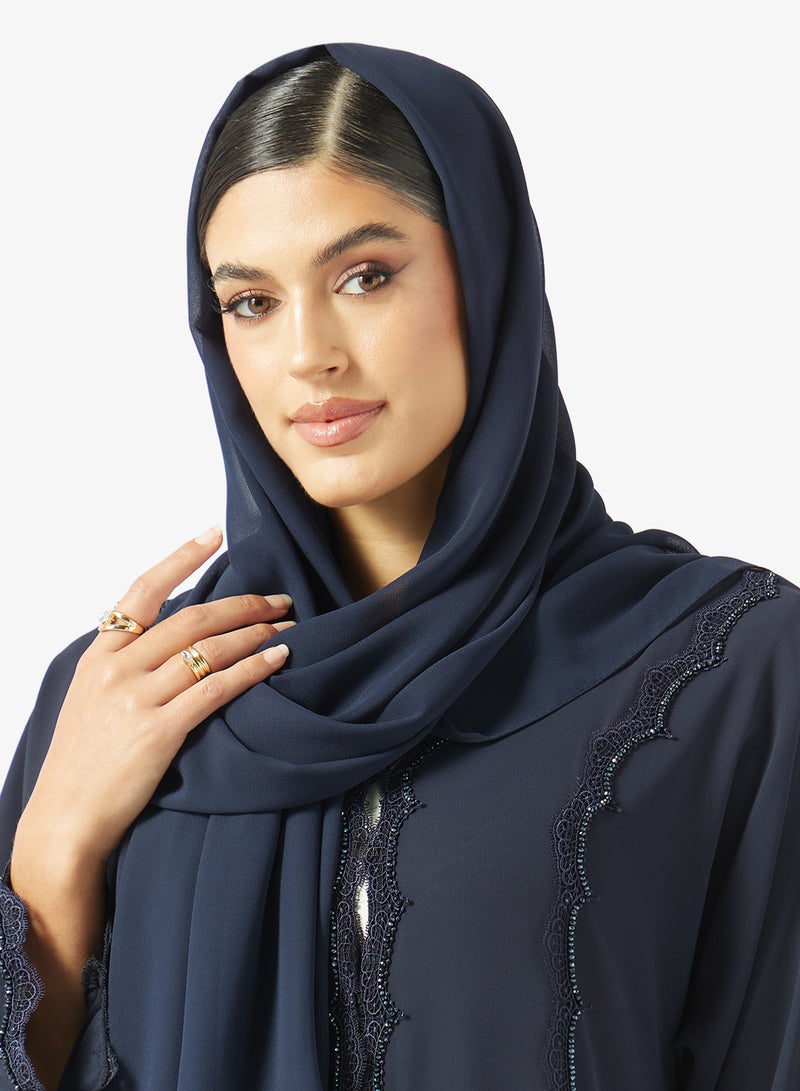 خزانة عباية بشريط دانتيل وشيلة - Image 4