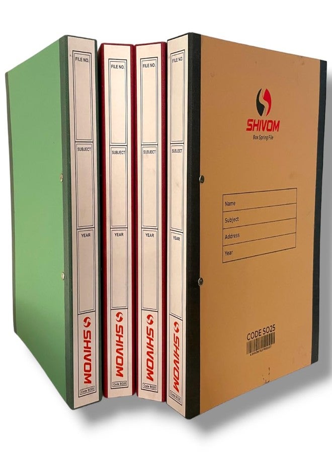 SHIVOM SO25 Box Ring File Folder for Documents, Assignment, Certificate, Office, School and Colleges - Superior 1080 GSM Cardboard (4 Files) - Image 3