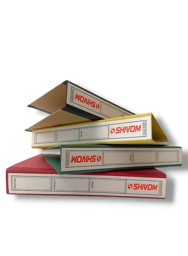 SHIVOM SO25 Box Ring File Folder for Documents, Assignment, Certificate, Office, School and Colleges - Superior 1080 GSM Cardboard (4 Files) - Image 2