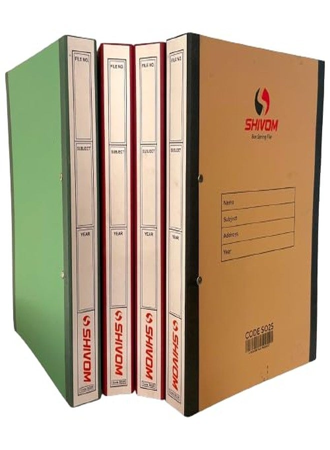 SHIVOM SO25 Box Ring File Folder for Documents, Assignment, Certificate, Office, School and Colleges - Superior 1080 GSM Cardboard (4 Files) - Image 1