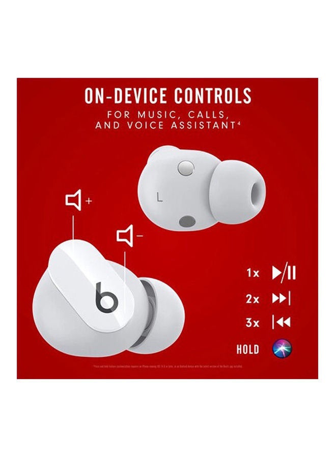 beats Dr. Dre Studio Buds Noise-Canceling True Wireless In-Ear Headphones White - Image 4