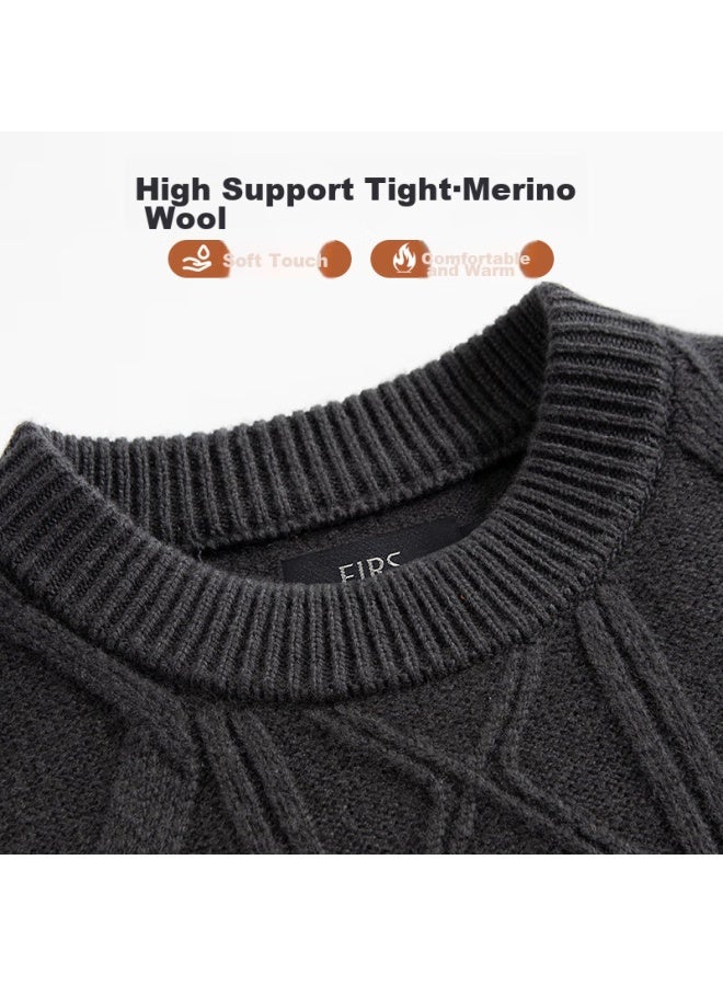 FIRS Firs Heavyweight Thick Wool Sweater For Men, Warm Comfortable Soft Autumn Winter Business Casual Pullover Base Layer  - Image 3