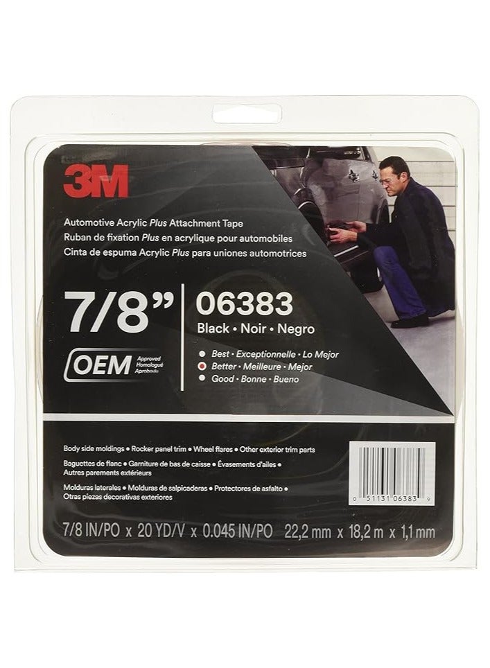 3M 3M(TM) Automotive Acrylic Plus Attachment Tape, Black, 7/8" x 20 yds.  - Image 2