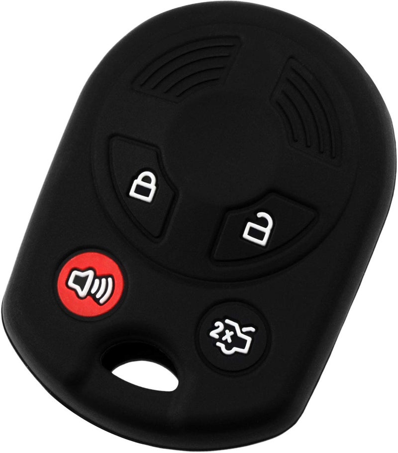 KeylessOption KeyGuardz Keyless Entry Remote Car Key Fob Outer Shell Cover Soft Rubber Protective Case for Ford Lincoln Mercury