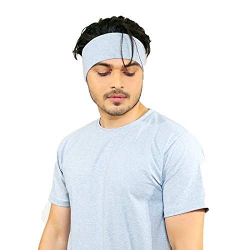 SOUL eTHICS Premium Cotton Gym, Sports, Yoga, Running, Hair, Elastic Headband for Men and Women with Non-Slip Fabric, Freesize (Light Blue) - Image 2