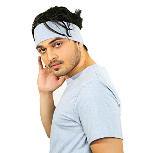 SOUL eTHICS Premium Cotton Gym, Sports, Yoga, Running, Hair, Elastic Headband for Men and Women with Non-Slip Fabric, Freesize (Light Blue) - Image 1