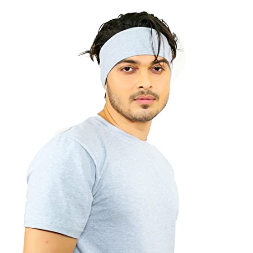 SOUL eTHICS Premium Cotton Gym, Sports, Yoga, Running, Hair, Elastic Headband for Men and Women with Non-Slip Fabric, Freesize (Light Blue) - Image 3