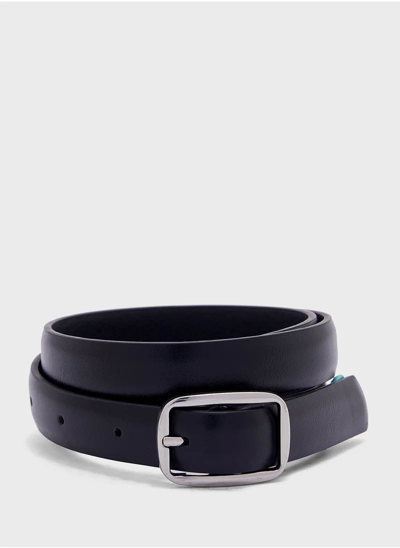 MANGO Buckle Leather Belt