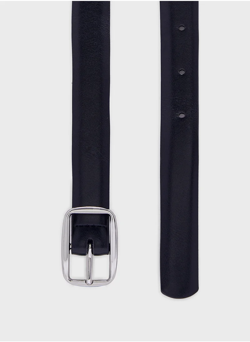 MANGO Buckle Leather Belt