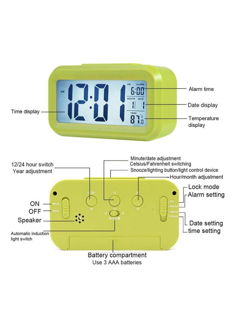 Toshionics Digital LCD Display Alarm Clock with Snooze Date Temperature - Image 3