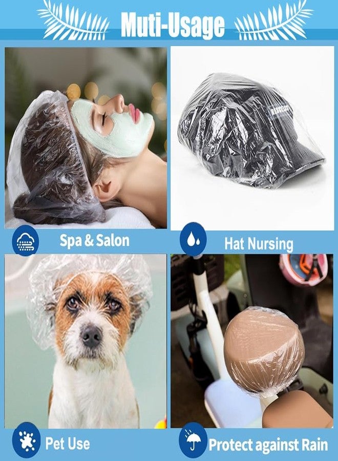 Groumh Large Disposable Shower Caps Waterproof Hair Bath Caps for Women Men Girls Travel Spa Hotel Home Use Salon - Multi-Purpose Elastic Plastic Shower Caps, Essentials Accessories (50cm=20in) 50pcs - Image 2