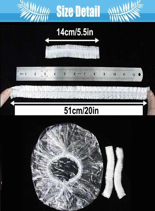 Groumh Large Disposable Shower Caps Waterproof Hair Bath Caps for Women Men Girls Travel Spa Hotel Home Use Salon - Multi-Purpose Elastic Plastic Shower Caps, Essentials Accessories (50cm=20in) 50pcs - Image 3