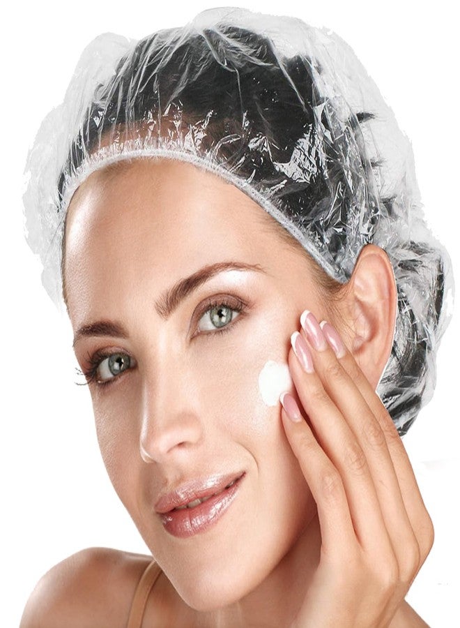 Groumh Large Disposable Shower Caps Waterproof Hair Bath Caps for Women Men Girls Travel Spa Hotel Home Use Salon - Multi-Purpose Elastic Plastic Shower Caps, Essentials Accessories (50cm=20in) 50pcs - Image 1