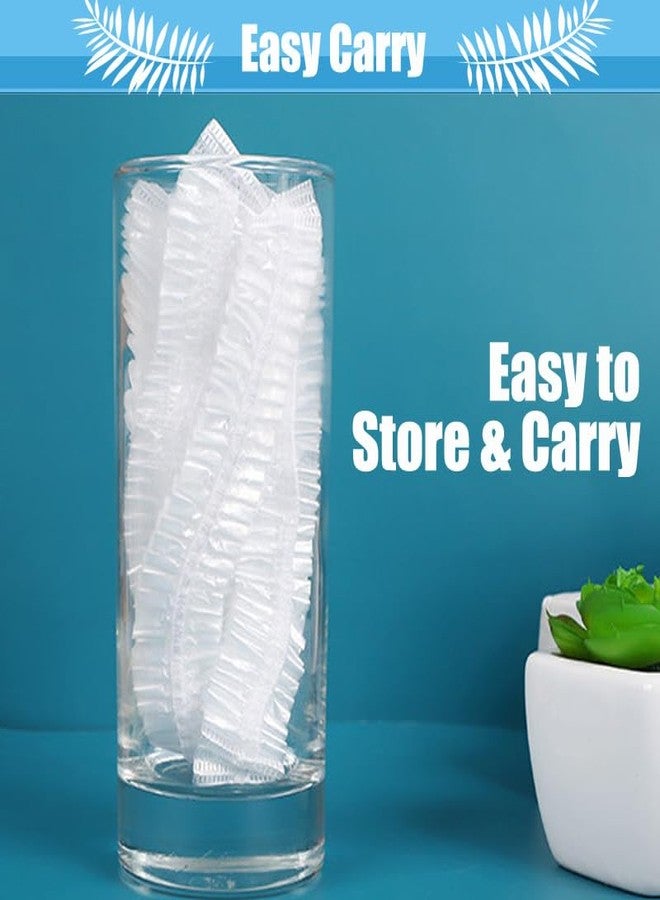 Groumh Large Disposable Shower Caps Waterproof Hair Bath Caps for Women Men Girls Travel Spa Hotel Home Use Salon - Multi-Purpose Elastic Plastic Shower Caps, Essentials Accessories (50cm=20in) 50pcs - Image 5