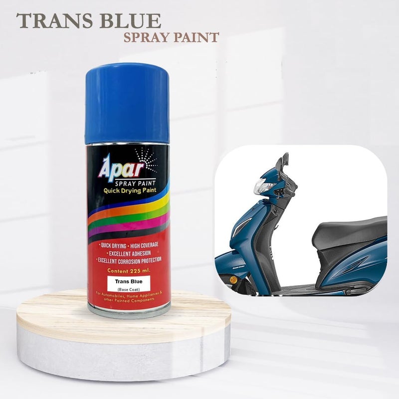 APAR Automotive Spray Paint Trans Blue Metallic (RC Colour Name)+ GC Compatible for Honda Activa -225 ml (Pack of 2-Pcs) - Image 2