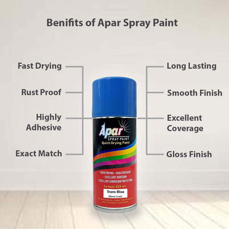 APAR Automotive Spray Paint Trans Blue Metallic (RC Colour Name)+ GC Compatible for Honda Activa -225 ml (Pack of 2-Pcs) - Image 4