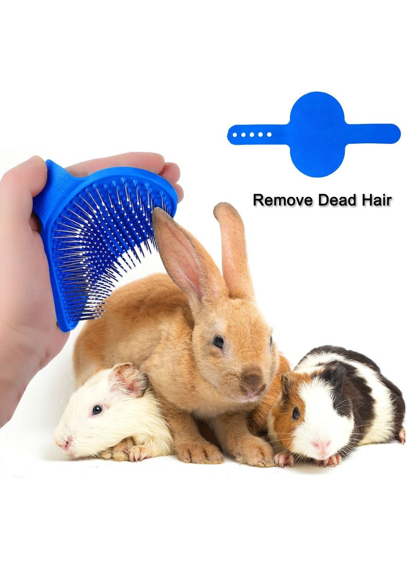 Generic 4 Pieces Rabbit Grooming Kit with Rabbit Grooming Brush Pet Hair Remover Pet Nail Clipper Pet Comb Pet Shampoo Bath Brush with Adjustable Ring Handle for Rabbit  - Image 2