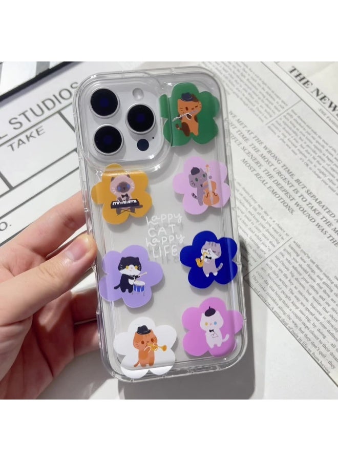 NIBEMINENT Cute Music Cat Protective TPU Case Cover For iPhone 16 Clear - Image 2