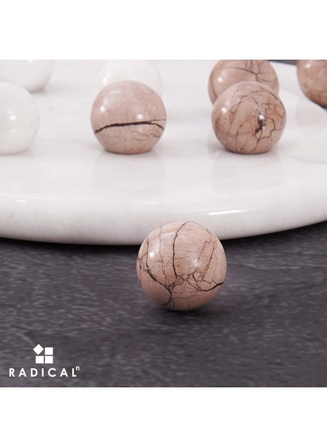 Radicaln Marble Tic Tac Toe Game 10 Inch White and Marinara Handmade Indoor and Outdoor Board Games for Adults & Family - Decorative Game for Gifts, Travel & Table DécorRadicaln Marble Tic Tac Toe Game 10 Inch White and Marinara Handmade Indoor and Outdoor Board Games for Adults & Family - Decorative Game for Gifts, Travel & Table Décor - Image 4