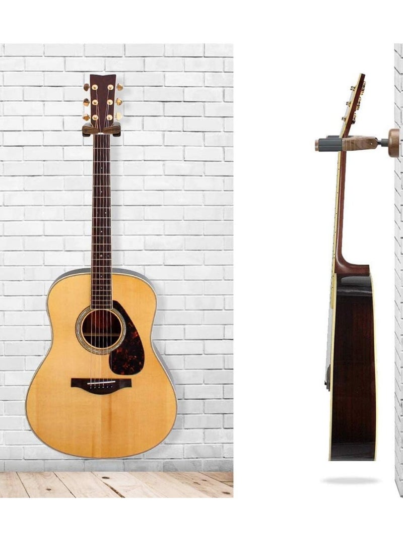 SYOSI Guitar Wall Mount, Auto Lock Guitar Wall Hanger, Hard Wood Base in Guitar Shape Guitar Hook, Guitar Holder for Acoustic, Electric, Classical, Bass Guitars, Guitar Accessories - Image 2