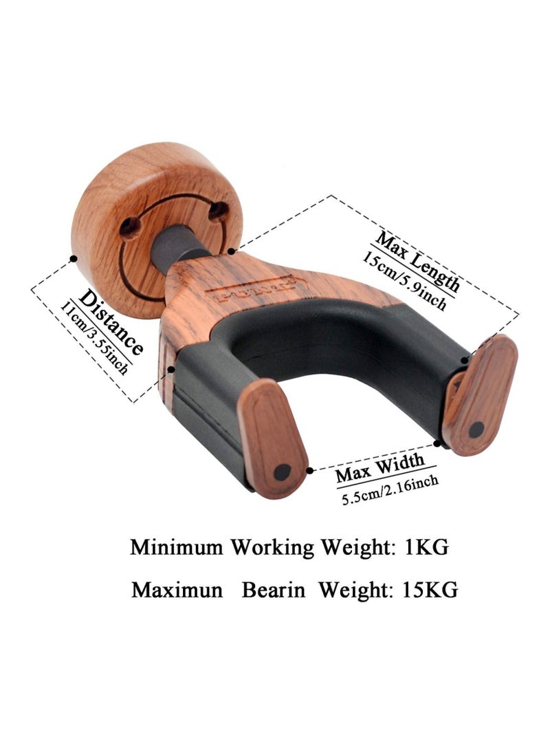 SYOSI Guitar Wall Mount, Auto Lock Guitar Wall Hanger, Hard Wood Base in Guitar Shape Guitar Hook, Guitar Holder for Acoustic, Electric, Classical, Bass Guitars, Guitar Accessories - Image 5